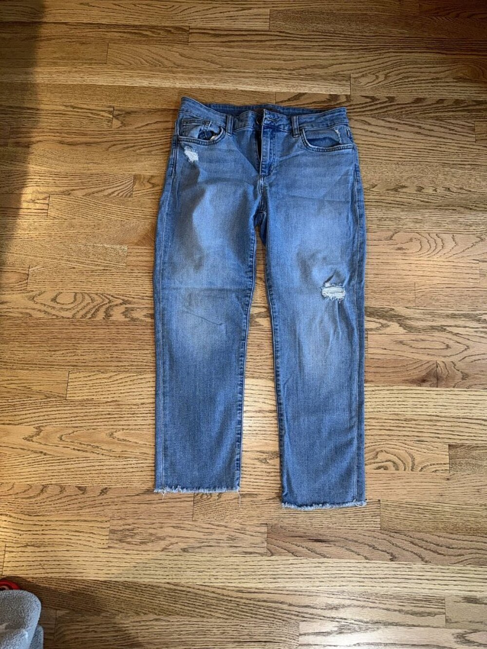 Joe's Jeans Light Wash Distressed Straight Crop Raw Hem 29